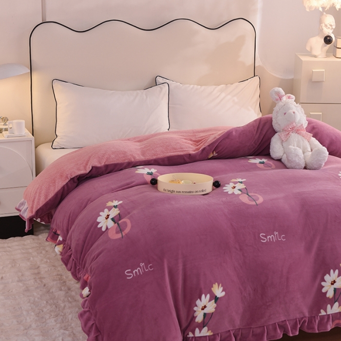 91家纺网 家纺一手货源 找家纺 甜之梦家纺 2025新款韩版泥点绒单被套（任何尺寸都可定做） 穿越