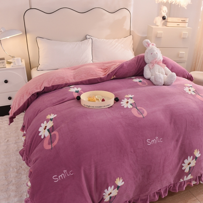 91家纺网 家纺一手货源 找家纺 甜之梦家纺 2025新款韩版泥点绒单被套（任何尺寸都可定做） 穿越