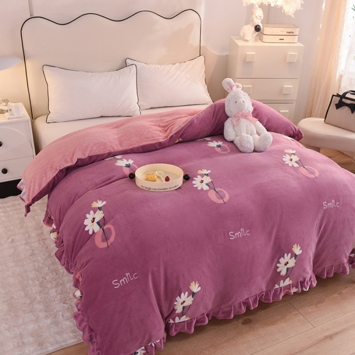 91家纺网 家纺一手货源 找家纺 甜之梦家纺 2025新款韩版泥点绒单被套（任何尺寸都可定做） 穿越