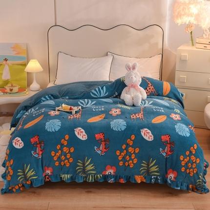 甜之梦家纺 2025新款韩版泥点绒单被套（任何尺寸都可定做） 动物乐园