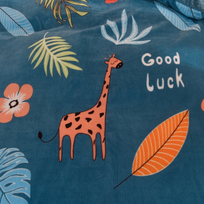 91家纺网 家纺一手货源 找家纺 甜之梦家纺 2025新款韩版泥点绒单被套（任何尺寸都可定做） 动物乐园