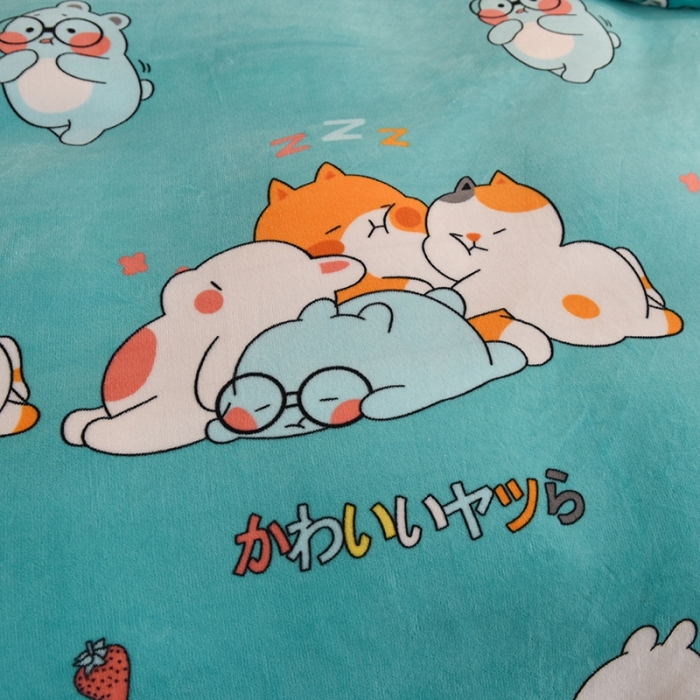 91家纺网 家纺一手货源 找家纺 甜之梦家纺 2025新款韩版泥点绒单被套（任何尺寸都可定做） 乖乖熊