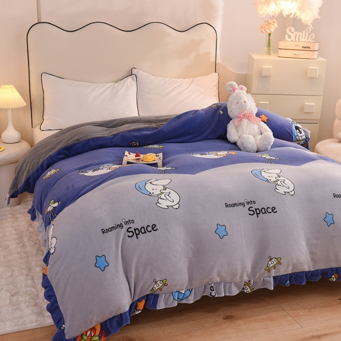 91家纺网 家纺一手货源 找家纺 甜之梦家纺 2025新款韩版泥点绒单被套（任何尺寸都可定做） 猫星球