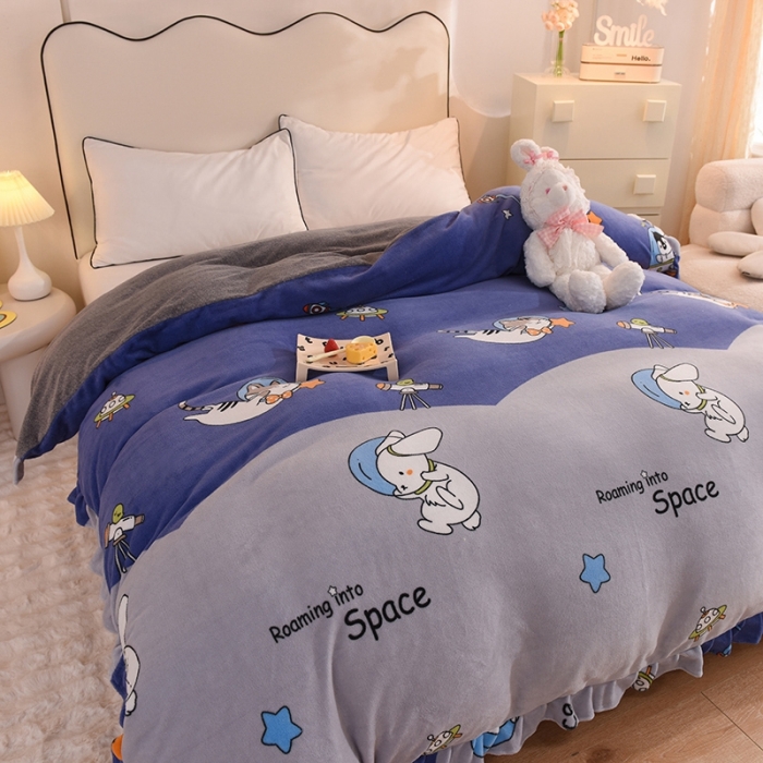 91家纺网 家纺一手货源 找家纺 甜之梦家纺 2025新款韩版泥点绒单被套（任何尺寸都可定做） 猫星球