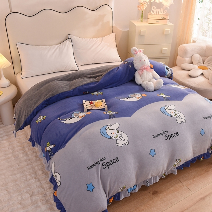 91家纺网 家纺一手货源 找家纺 甜之梦家纺 2025新款韩版泥点绒单被套（任何尺寸都可定做） 猫星球