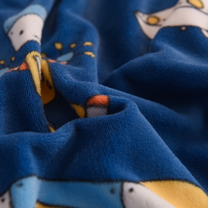 91家纺网 家纺一手货源 找家纺 甜之梦家纺 2025新款韩版泥点绒单被套（任何尺寸都可定做） 太空机器人北卡蓝