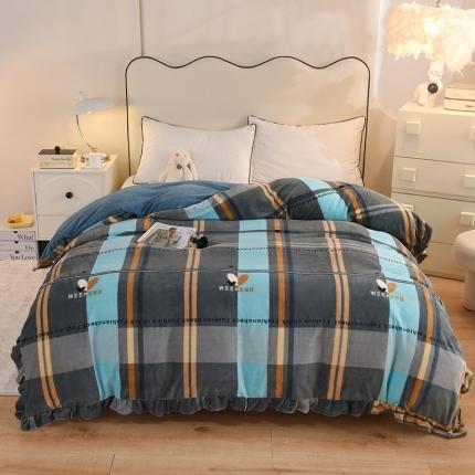 甜之梦家纺 2025新款韩版泥点绒单被套（任何尺寸都可定做） 许愿条纹