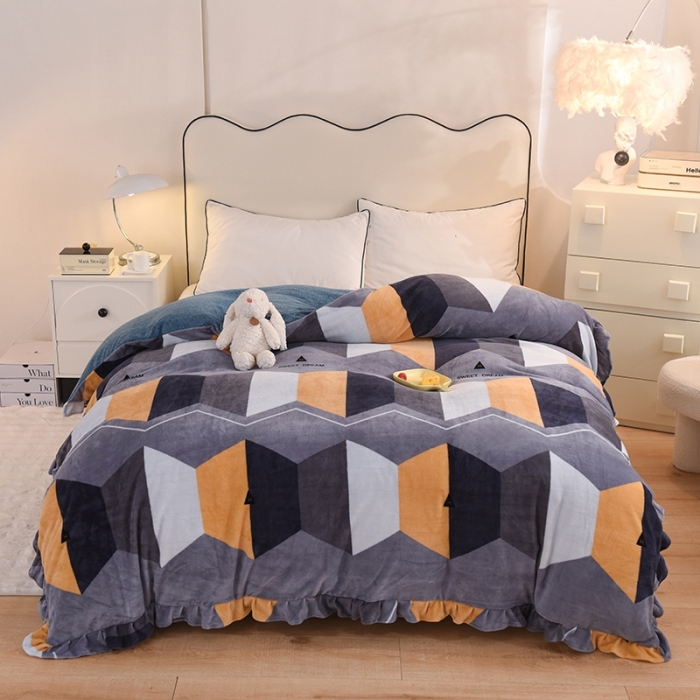 91家纺网 家纺一手货源 找家纺 甜之梦家纺 2025新款韩版泥点绒单被套（任何尺寸都可定做） 追光