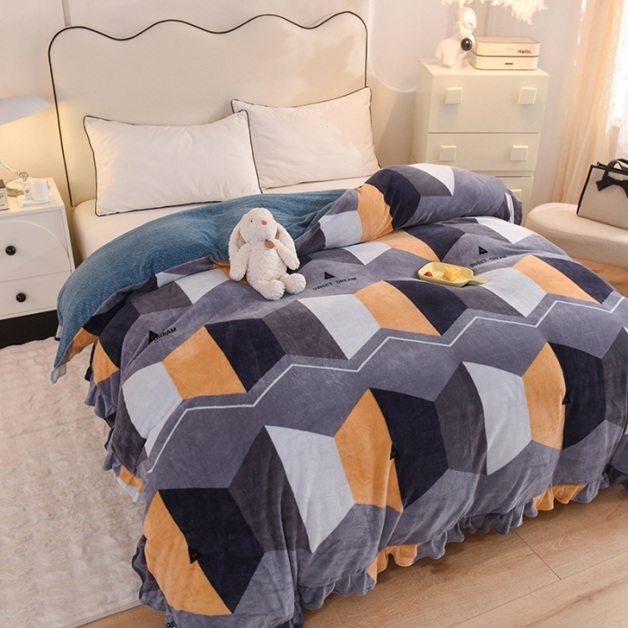 91家纺网 家纺一手货源 找家纺 甜之梦家纺 2025新款韩版泥点绒单被套（任何尺寸都可定做） 追光