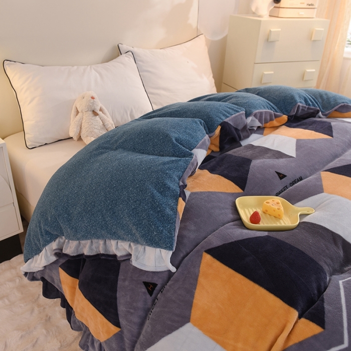 91家纺网 家纺一手货源 找家纺 甜之梦家纺 2025新款韩版泥点绒单被套（任何尺寸都可定做） 追光