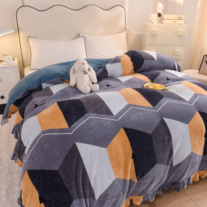 91家纺网 家纺一手货源 找家纺 甜之梦家纺 2025新款韩版泥点绒单被套（任何尺寸都可定做） 追光