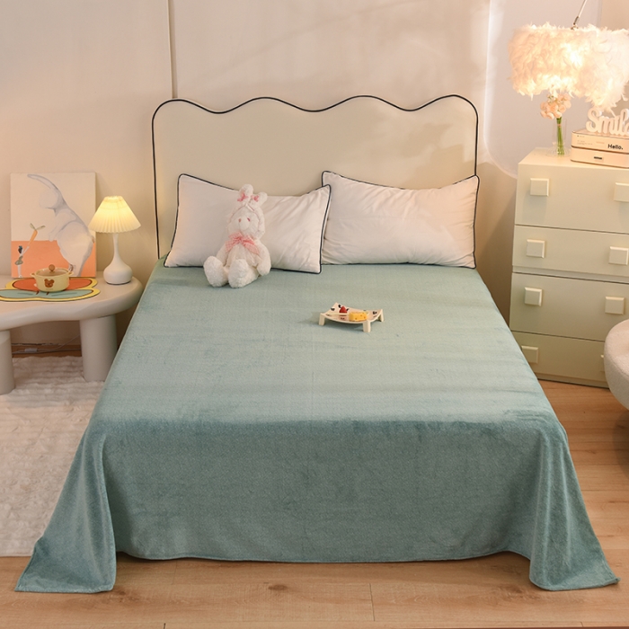 91家纺网 家纺一手货源 找家纺 甜之梦家纺 2025新款韩版泥点绒单床单（任何尺寸都可定做） 玛瑙绿