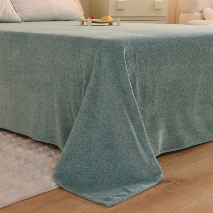 91家纺网 家纺一手货源 找家纺 甜之梦家纺 2025新款韩版泥点绒单床单（任何尺寸都可定做） 玛瑙绿