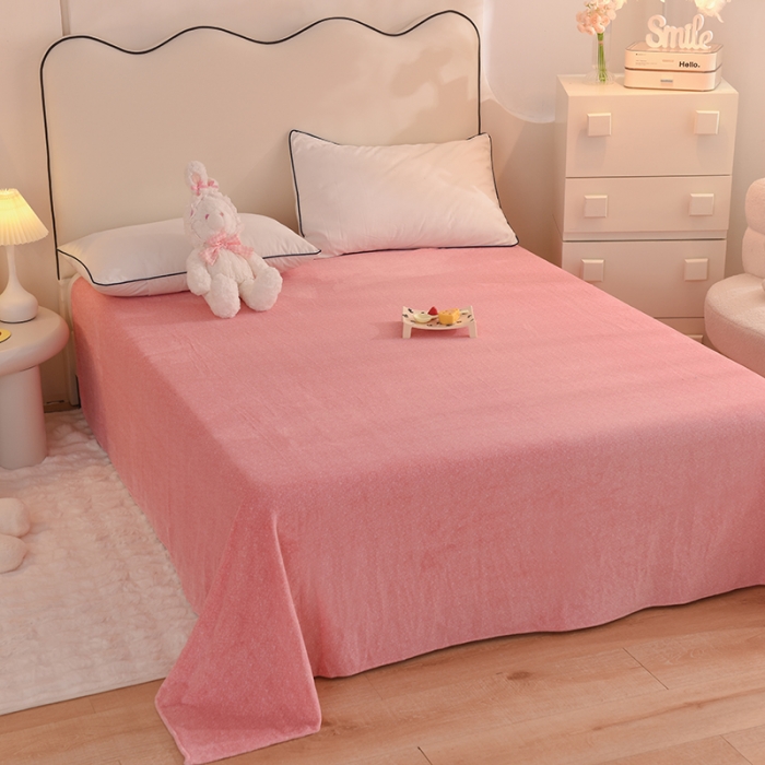 91家纺网 家纺一手货源 找家纺 甜之梦家纺 2025新款韩版泥点绒单床单（任何尺寸都可定做） 泥点绒淡粉