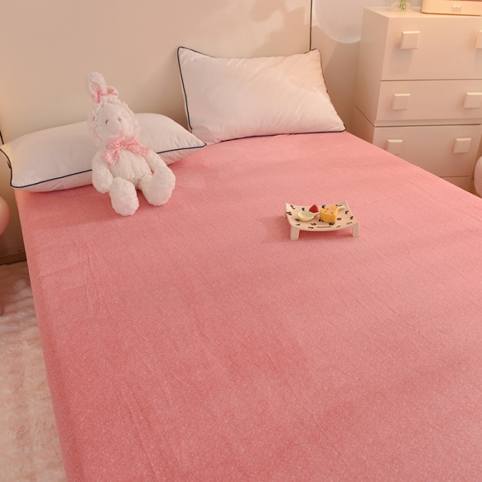 91家纺网 家纺一手货源 找家纺 甜之梦家纺 2025新款韩版泥点绒单床单（任何尺寸都可定做） 泥点绒淡粉