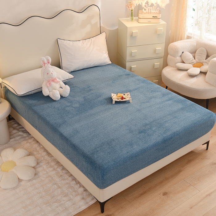 91家纺网 家纺一手货源 找家纺 总甜之梦家纺 2025新款韩版泥点绒单床笠（任何尺寸异型缺角都可定做）