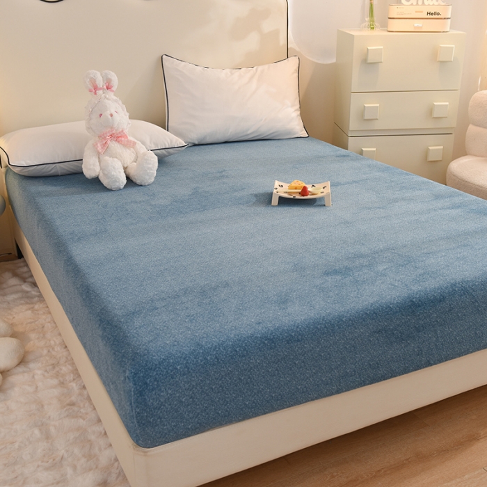 91家纺网 家纺一手货源 找家纺 总甜之梦家纺 2025新款韩版泥点绒单床笠（任何尺寸异型缺角都可定做）