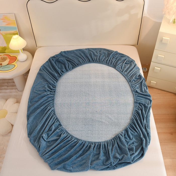 91家纺网 家纺一手货源 找家纺 总甜之梦家纺 2025新款韩版泥点绒单床笠（任何尺寸异型缺角都可定做）