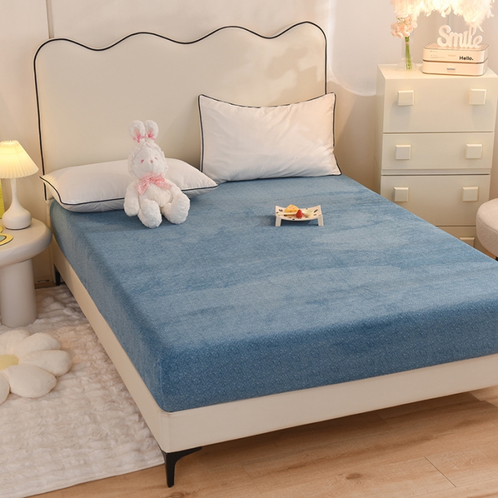 91家纺网 家纺一手货源 找家纺 总甜之梦家纺 2025新款韩版泥点绒单床笠（任何尺寸异型缺角都可定做）