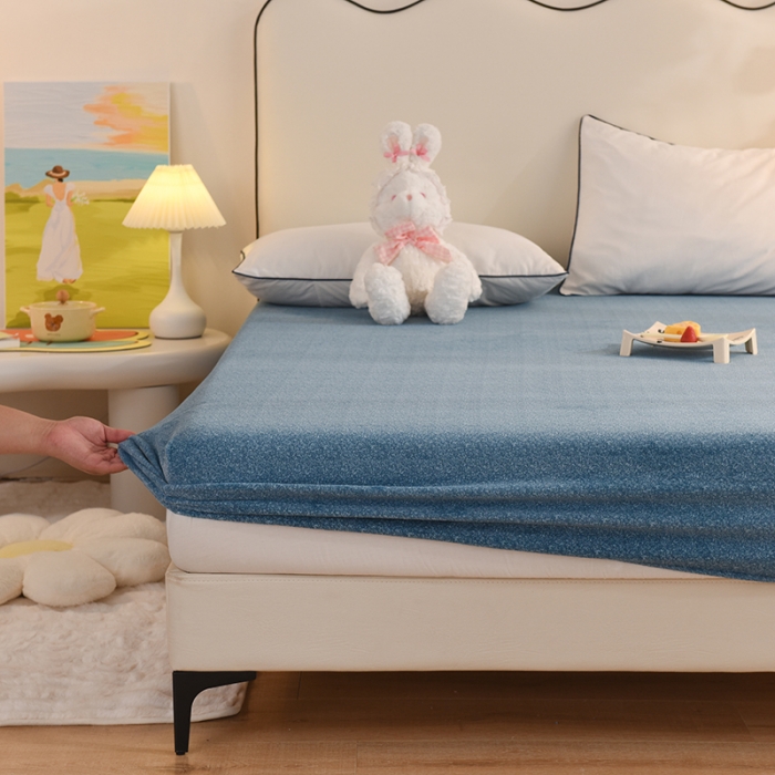 91家纺网 家纺一手货源 找家纺 总甜之梦家纺 2025新款韩版泥点绒单床笠（任何尺寸异型缺角都可定做）