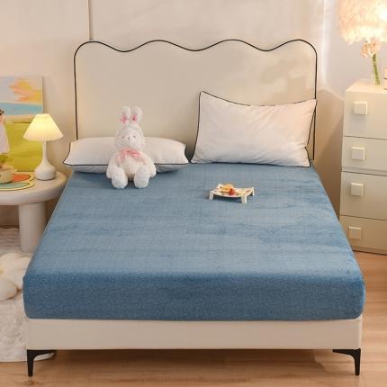 甜之梦家纺 2025新款韩版泥点绒单床笠（任何尺寸异型缺角都可定做） 贵族蓝