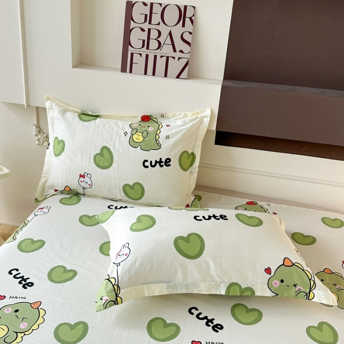 91家纺网 家纺一手货源 找家纺 帛织澜家纺 2025新款12868全棉喷气印花枕套-呆萌宝贝