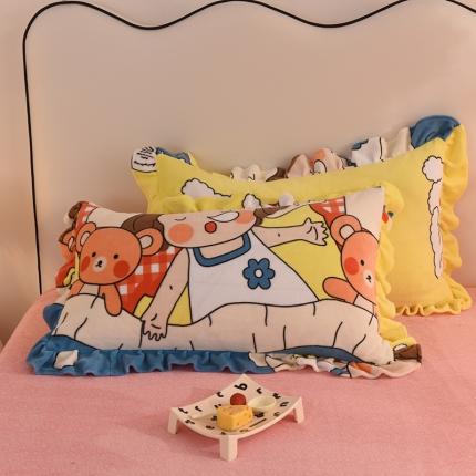 91家纺网 家纺一手货源 找家纺 （总）甜之梦家纺 2025新款韩版泥点绒单品枕套