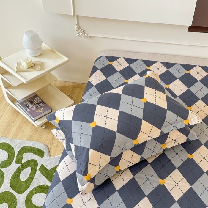 91家纺网 家纺一手货源 找家纺 帛织澜家纺 2025新款12868全棉喷气印花枕套-格韵空间