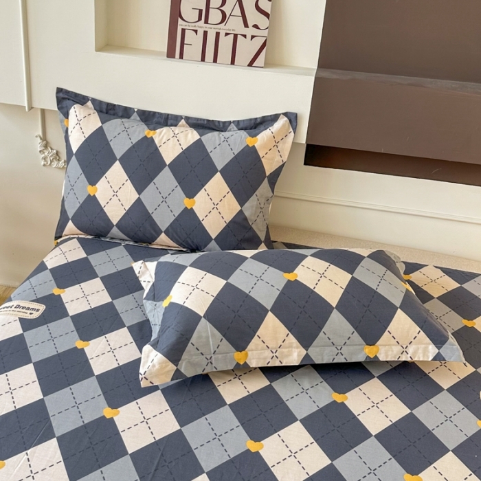 91家纺网 家纺一手货源 找家纺 帛织澜家纺 2025新款12868全棉喷气印花枕套-格韵空间