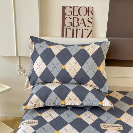 帛织澜家纺 2025新款12868全棉喷气印花枕套-格韵空间