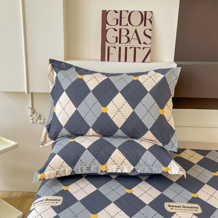 91家纺网 家纺一手货源 找家纺 帛织澜家纺 2025新款12868全棉喷气印花枕套-格韵空间