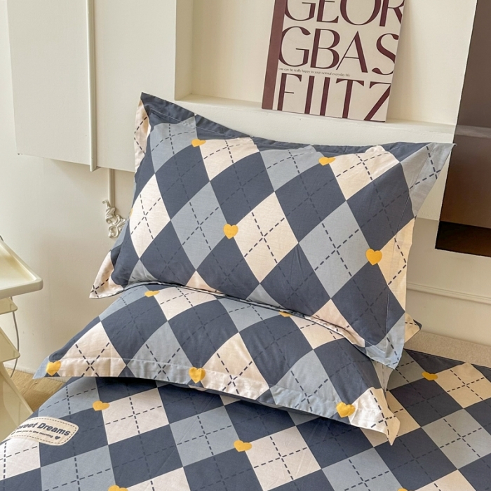 91家纺网 家纺一手货源 找家纺 帛织澜家纺 2025新款12868全棉喷气印花枕套-格韵空间