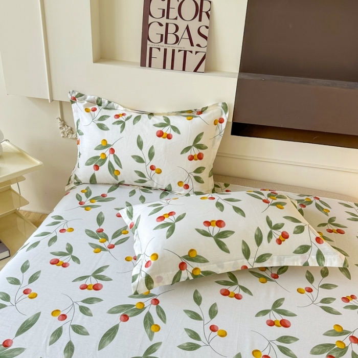 91家纺网 家纺一手货源 找家纺 帛织澜家纺 2025新款12868全棉喷气印花枕套-花果