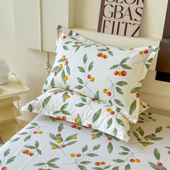 91家纺网 家纺一手货源 找家纺 帛织澜家纺 2025新款12868全棉喷气印花枕套-花果