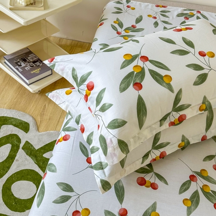 91家纺网 家纺一手货源 找家纺 帛织澜家纺 2025新款12868全棉喷气印花枕套-花果