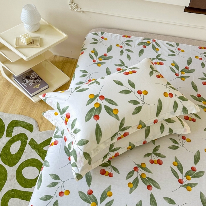 91家纺网 家纺一手货源 找家纺 帛织澜家纺 2025新款12868全棉喷气印花枕套-花果