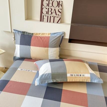 帛织澜家纺 2025新款12868全棉喷气印花枕套-简伯格-桔