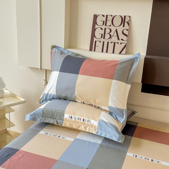 91家纺网 家纺一手货源 找家纺 帛织澜家纺 2025新款12868全棉喷气印花枕套-简伯格-桔