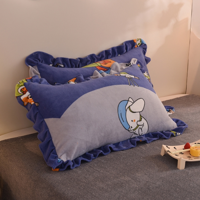 91家纺网 家纺一手货源 找家纺 甜之梦家纺 2025新款韩版泥点绒单品枕套 猫星球