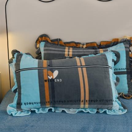 甜之梦家纺 2025新款韩版泥点绒单品枕套 许愿条纹