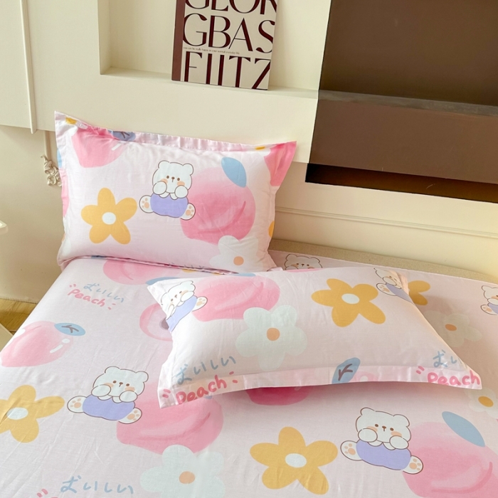 91家纺网 家纺一手货源 找家纺 帛织澜家纺 2025新款12868全棉喷气印花枕套-蜜桃桃