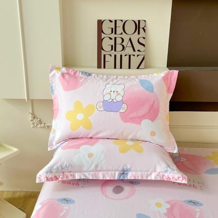 帛织澜家纺 2025新款12868全棉喷气印花枕套-蜜桃桃