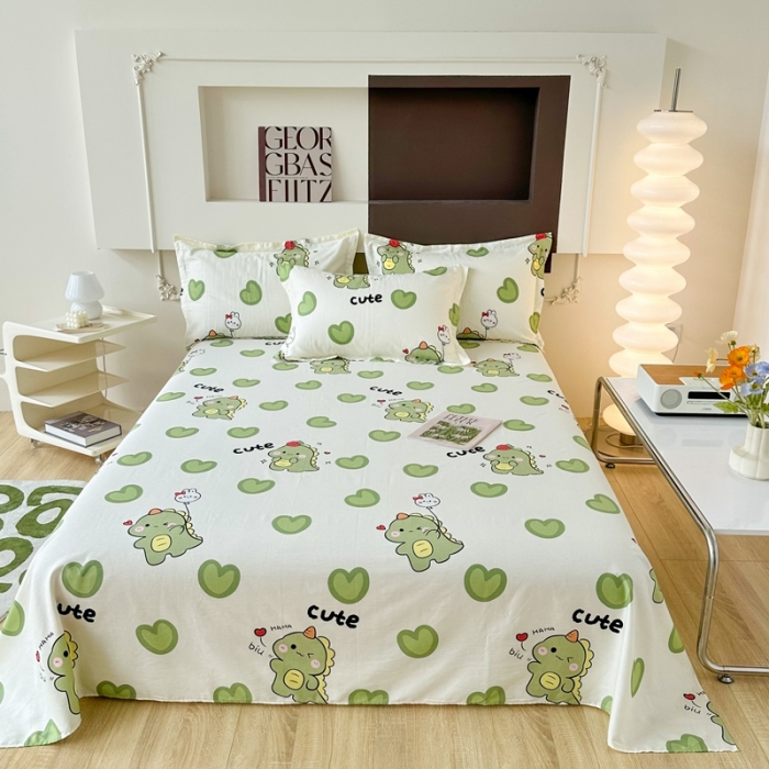 91家纺网 家纺一手货源 找家纺 帛织澜家纺 2025新款12868全棉喷气印花床单单件-呆萌宝贝