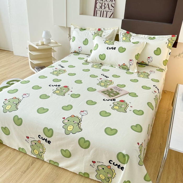 91家纺网 家纺一手货源 找家纺 帛织澜家纺 2025新款12868全棉喷气印花床单单件-呆萌宝贝