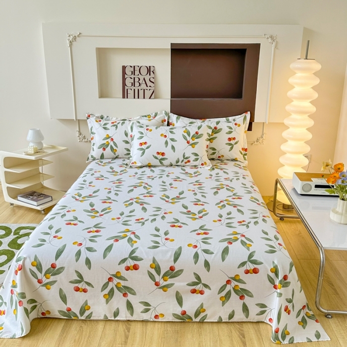 91家纺网 家纺一手货源 找家纺 帛织澜家纺 2025新款12868全棉喷气印花床单单件-花果