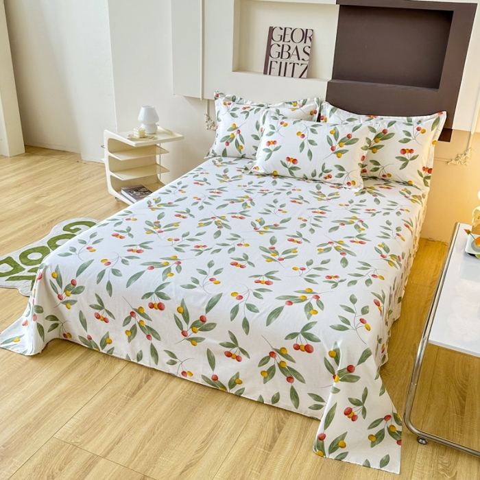 91家纺网 家纺一手货源 找家纺 帛织澜家纺 2025新款12868全棉喷气印花床单单件-花果