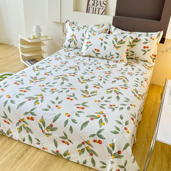 91家纺网 家纺一手货源 找家纺 帛织澜家纺 2025新款12868全棉喷气印花床单单件-花果