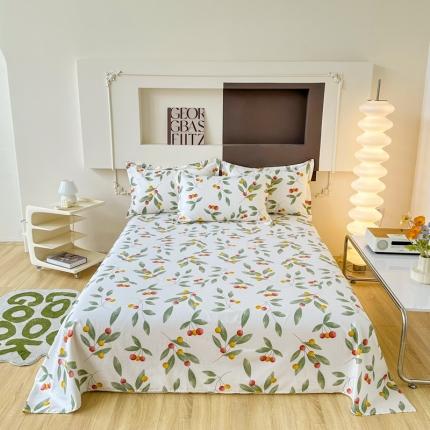 帛织澜家纺 2025新款12868全棉喷气印花床单单件-花果