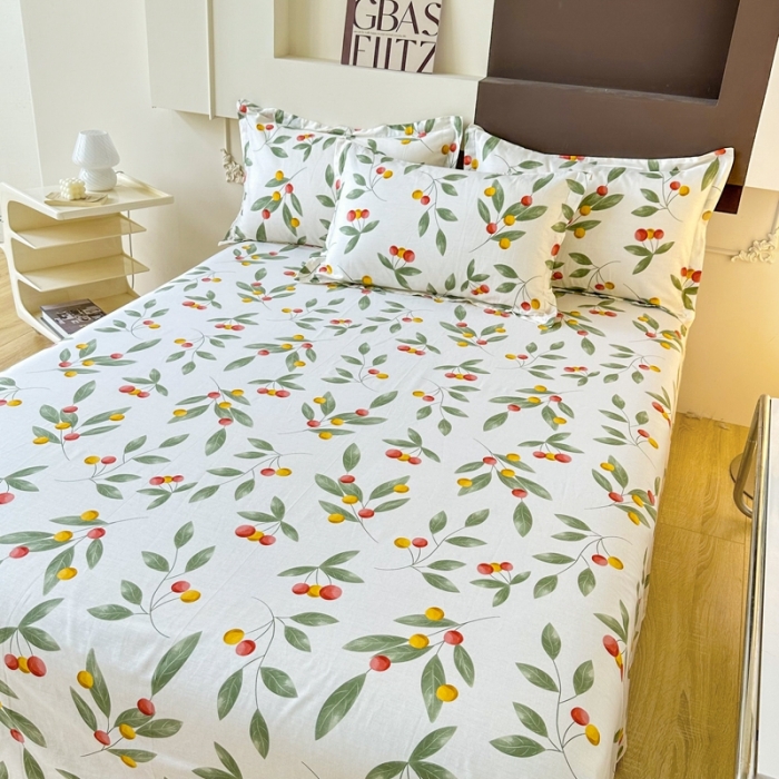 91家纺网 家纺一手货源 找家纺 帛织澜家纺 2025新款12868全棉喷气印花床单单件-花果