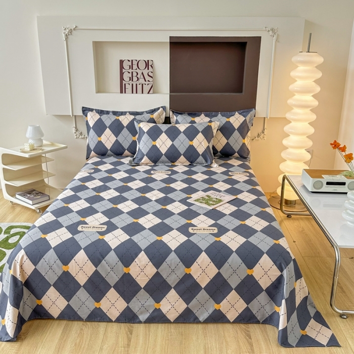 91家纺网 家纺一手货源 找家纺 帛织澜家纺 2025新款12868全棉喷气印花床单单件-格韵空间